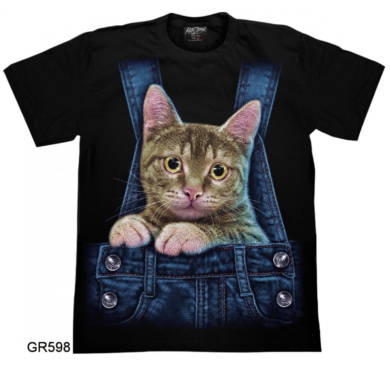 T-Shirt GR598 Rockchang - Katze im Hosentasche