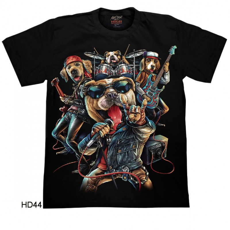 T-Shirt HD44 – Rock Chang Original – Dogs rocking band