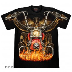 T-Shirt FHD10 – Rock Chang Original – „Skelett fährt Motorrad“