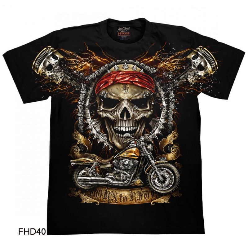 T-Shirt FHD40 – Rock Chang Original – „Totenkopf –  Motorrad“