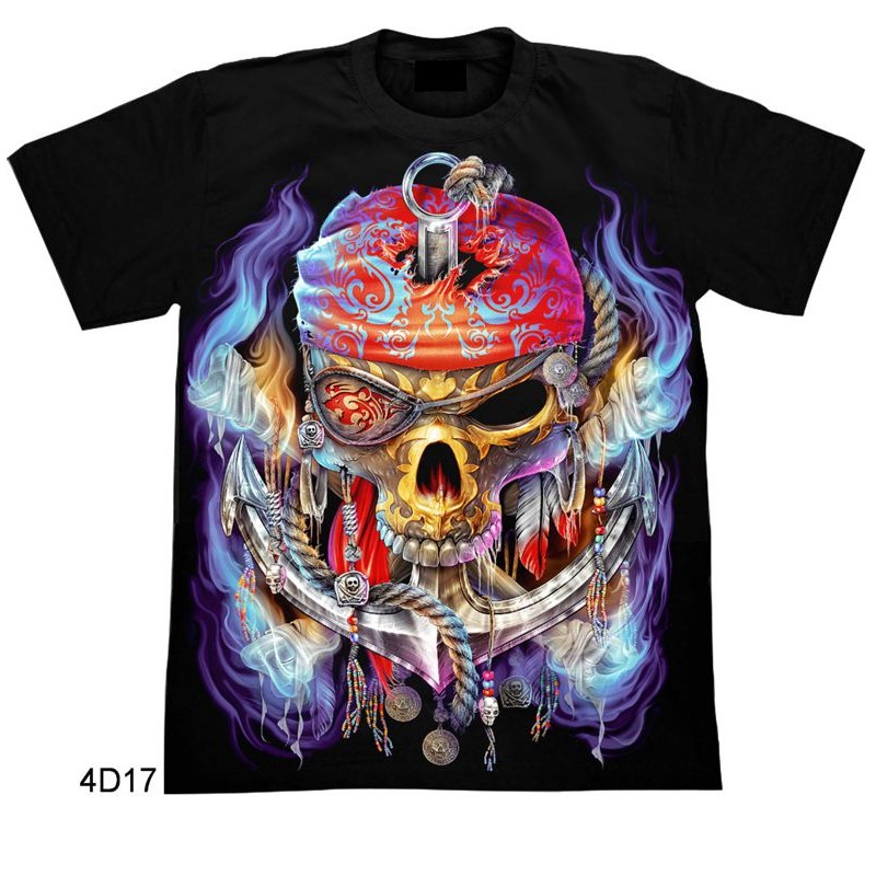 T-Shirt 4D17 – Rock Chang Original – Totenkopf – Pirat
